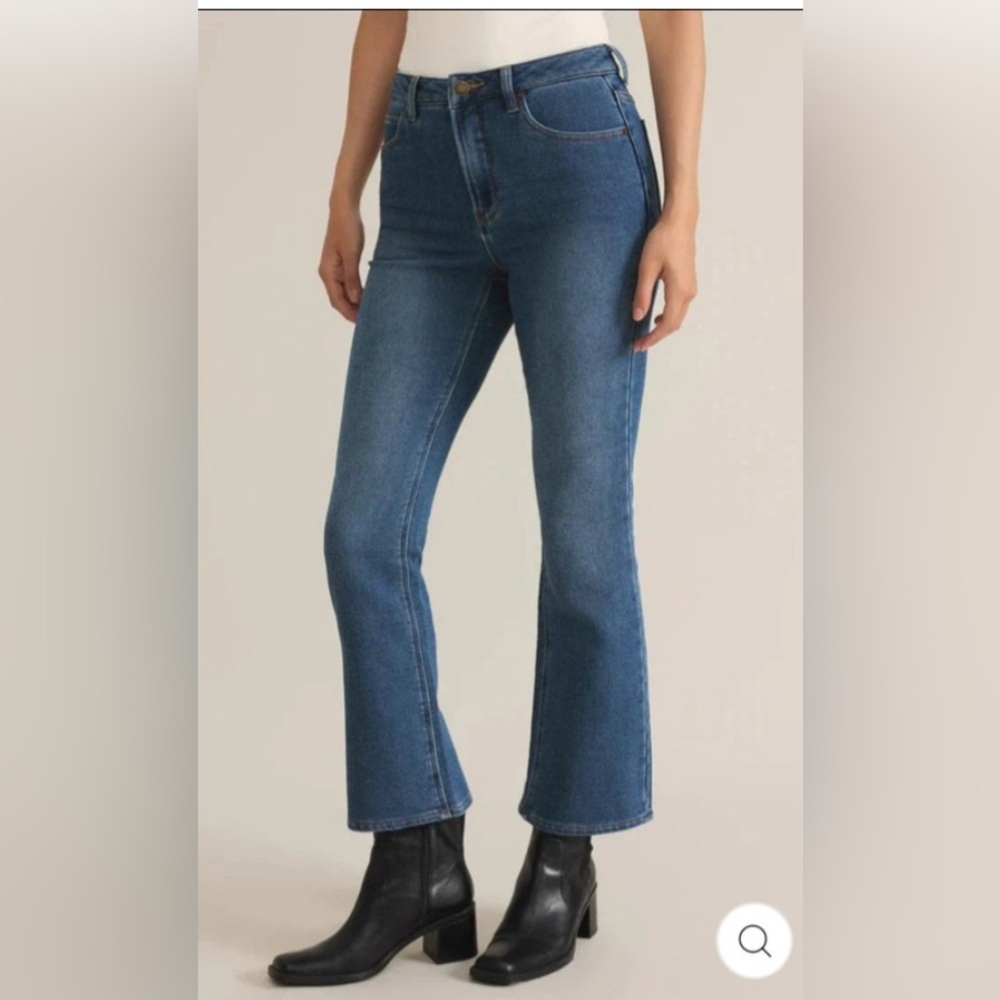 ZSupply Women's Sun Bleached Indigo Blue Ankle Lia Flare Jeans
